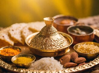 A Close-up of a Makar Sankranti Thali with Traditional Dishes