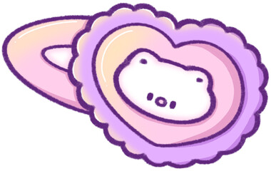 Cute cartoon cat hair clip png