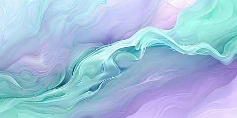 Calm Mint and Lavender Fluid Art