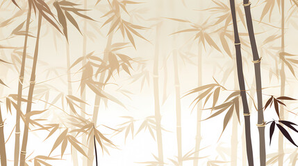 Golden bamboo leaves and branches pattern