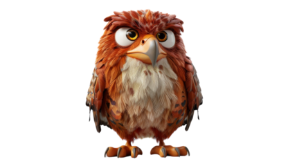 A red and orange animated hawk from the Angry Birds Movie 2