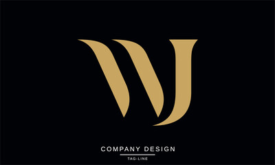 WJ, JW Abstract Letters Logo Monogram design Font Vector Initials Symbol