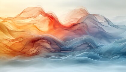 Obraz premium Abstract colorful waves and curves on white background