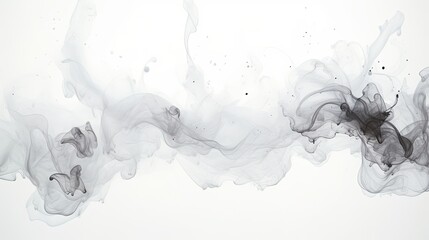 abstract background explosion of silver ink, paint in water on white background