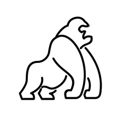 Gorilla line art, Vector illustration logo