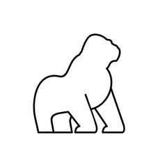Gorilla line art, Vector illustration logo