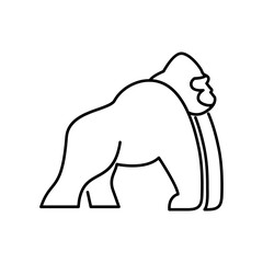 Gorilla line art, Vector illustration logo