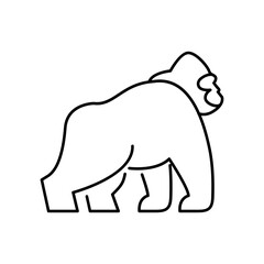 Gorilla line art, Vector illustration logo