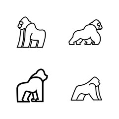 Gorilla line art, Vector illustration logo