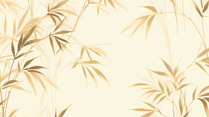 Golden bamboo leaves and branches pattern