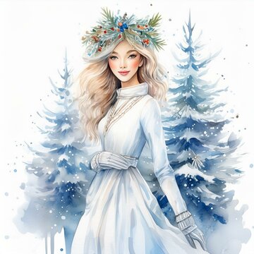 Pani kr&oacute;lowa zimy ilustracja