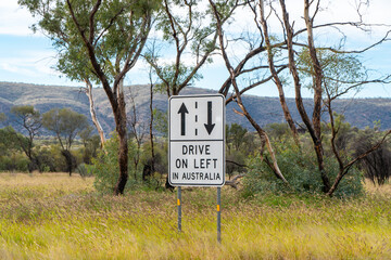 "Drive on Left" sign in Australia, Northern Territory