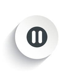 Pause 3D icon button vector isolated on white background.