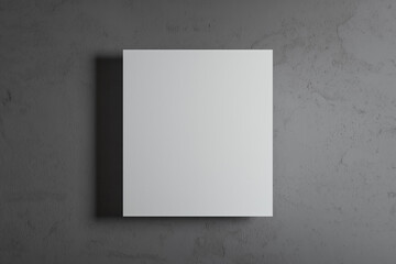 3d rendering, A blank white picture frame hanging on an empty wall with light wood floors. There is nothing in the photo, it's just a plain white wall and a simple white wooden floor
