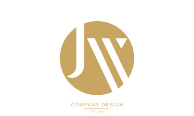 JW, WJ Abstract Letters Logo Monogram design Font Vector Initials
