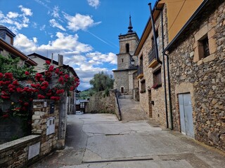 Village church of Molinaseca, pilgrimage village on the Camino de Santiago de Compostela
