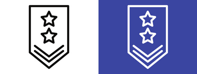 Military Rank Badge Icon Representing Honor and Hierarchical Status