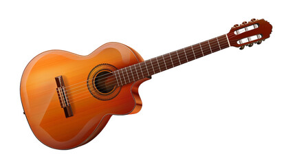 An acoustic guitar isolated on a white background