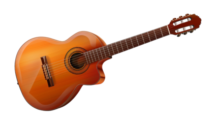 An acoustic guitar isolated on a white background