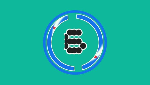 Neon white numbers for countdown. Bright Light Countdown, Energy Neon White Number Animation, New Year Countdown, with green background
