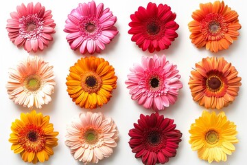 Cluster flowers white background