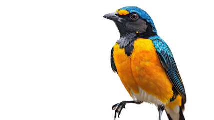 Fototapeta premium A colorful bird with a blue crest perched on a branch