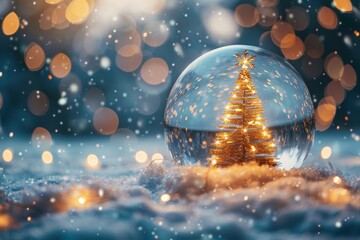 Snow globe containing Christmas tree