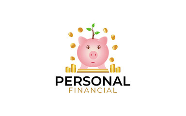 Illustration of graphic vector for personal financial planner solutions logo design