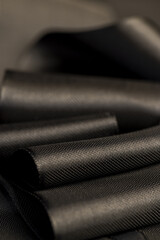 Obraz premium shiny beautiful black satin ribbon