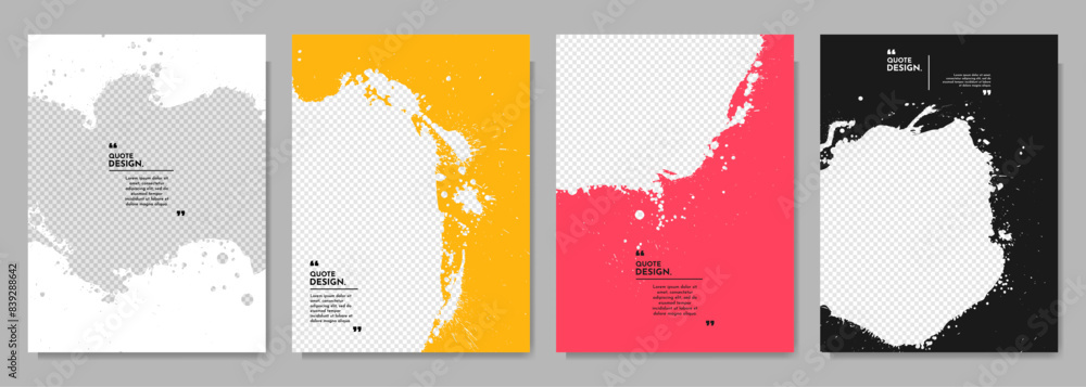 Canvas Prints vector illustration. hand drawn abstract color frame set. ink brush strokes mess. design for poster,
