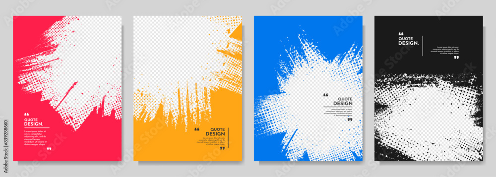 Canvas Prints vector illustration. hand drawn abstract color frame set. ink brush strokes mess. design for poster,