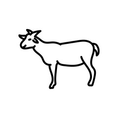 Goat Outline Icon, Vector illustration