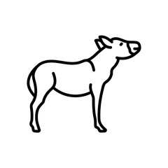 Donkey Outline Icon, Vector illustration