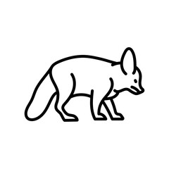 Fototapeta premium Fennec Outline Icon, Vector illustration