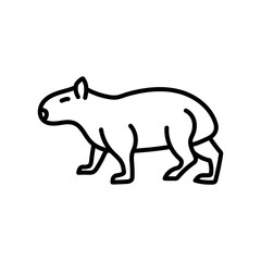 Fototapeta premium Capybara Outline Icon, Vector illustration