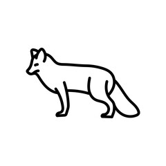 Arctic Fox Outline Icon, Vector illustration