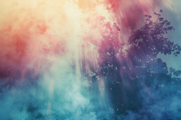 Obraz premium Subtle light leaks in a modern color palette, creating an ethereal background.