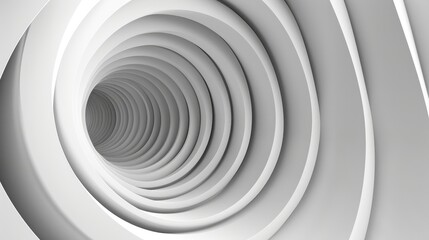 Obraz premium A 3D rendering of a tunnel with white concentric circles.