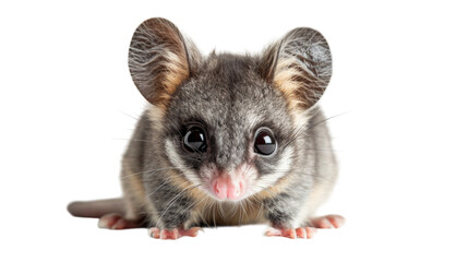 Fototapeta premium A small opossum with large ears stares at the camera