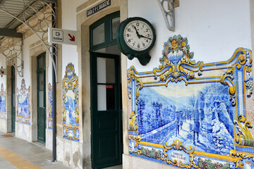 Railway station of Pinhão at the Douro river in the North of Portugal