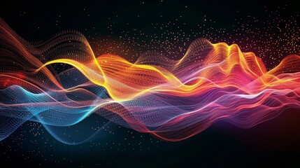 Vibrant Financial Chart Illuminating Market Trends with Bold Colors and Dynamic Data Visualization