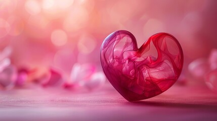 Fototapeta premium A Valentine day background with a heart of red and pink colors