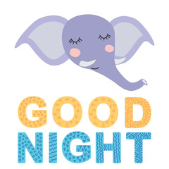 Cute face of an animal with lettering. Scandinavian style and pastel palette. baby posters, cards, clothes, childrens rooms