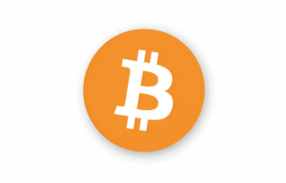 Bitcoin logo on white background