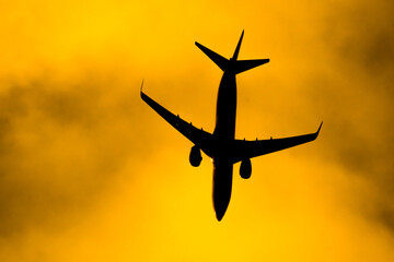 Aircraft Passenger take off  shot at sunset time