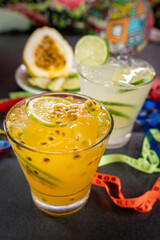 caipirinha de maracujá e limão