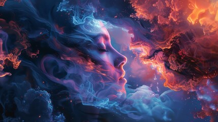 Fototapeta premium Unleashing Creative Boundaries: Surreal Abstract Backdrop of Innovative Design and Artistic Expression