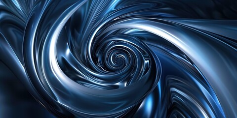 3d abstract blue dynamic swirl