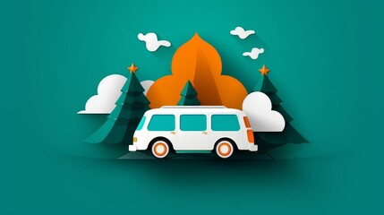 Treasured memories flat design front view summer adventures theme animation Analogous Color Scheme