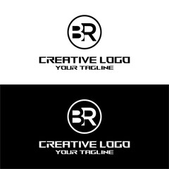 creative letter logo br desain vektors